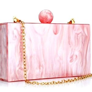 "Phoebe" Acrylic Crossbody/clutch handbag, pink